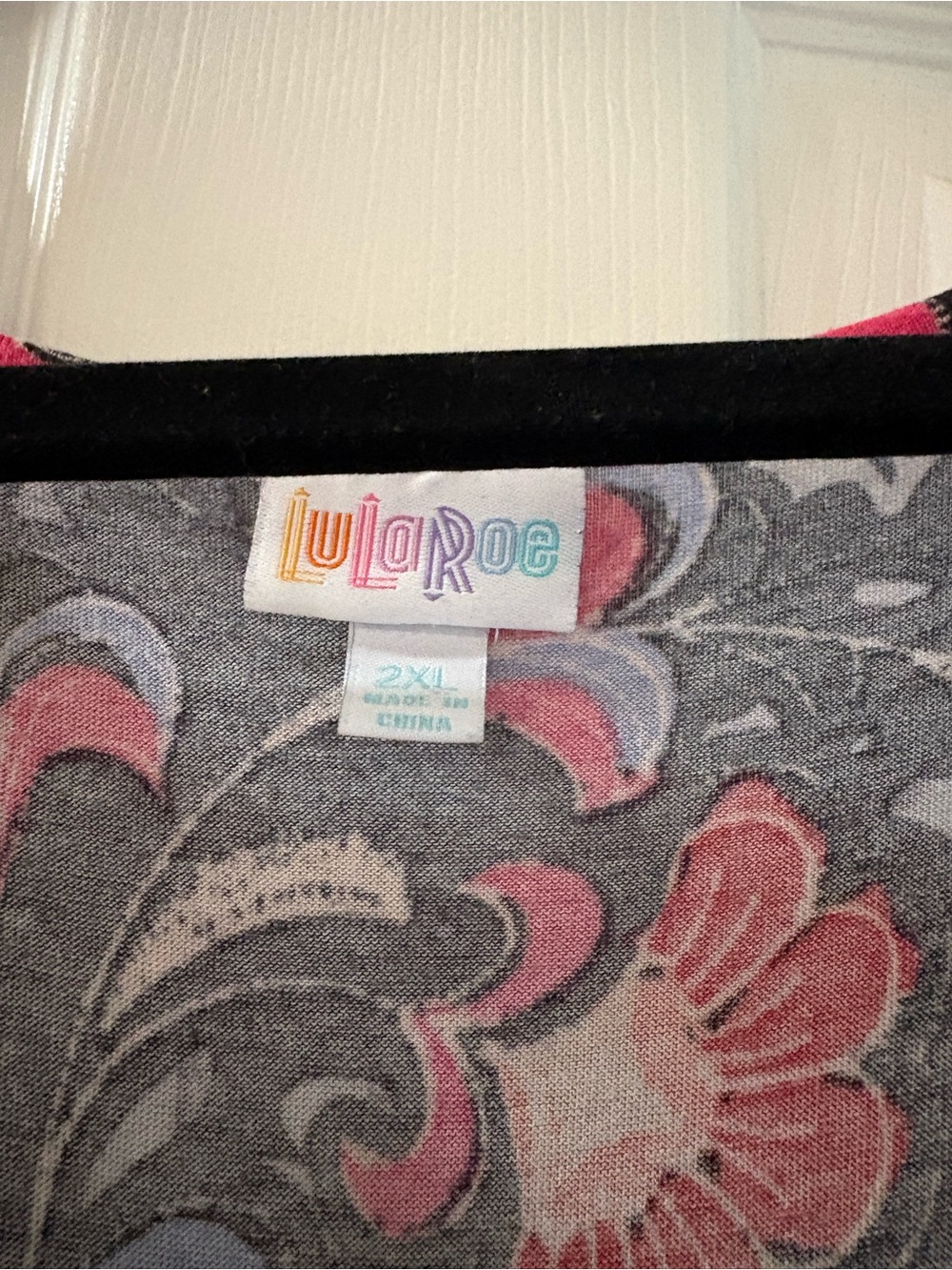 LuLaRoe Ana Maxi Dress with Red & Pink Floral Print - Picture 2 of 2